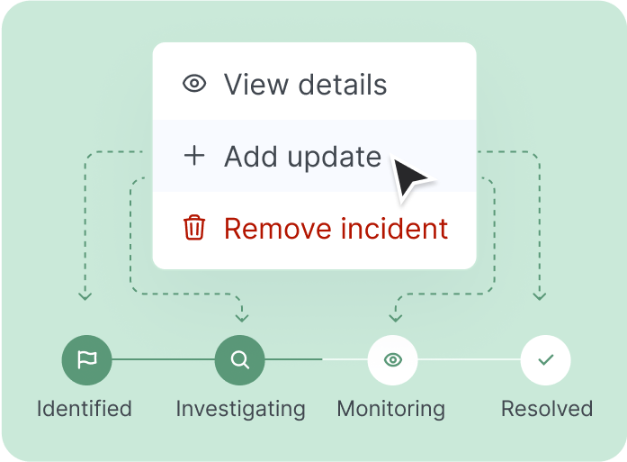 Keep your users informed by providing regular updates on incidents or maintenance