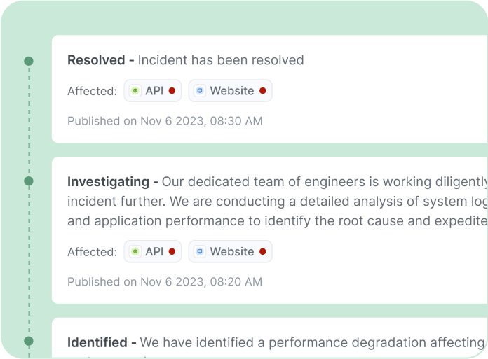 Keep track on incidents history to analyze and identify recurring issue