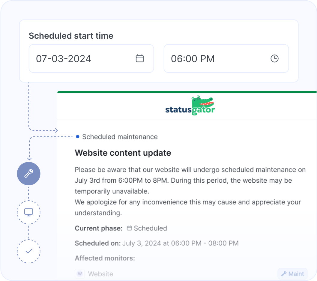 Schedule maintenance