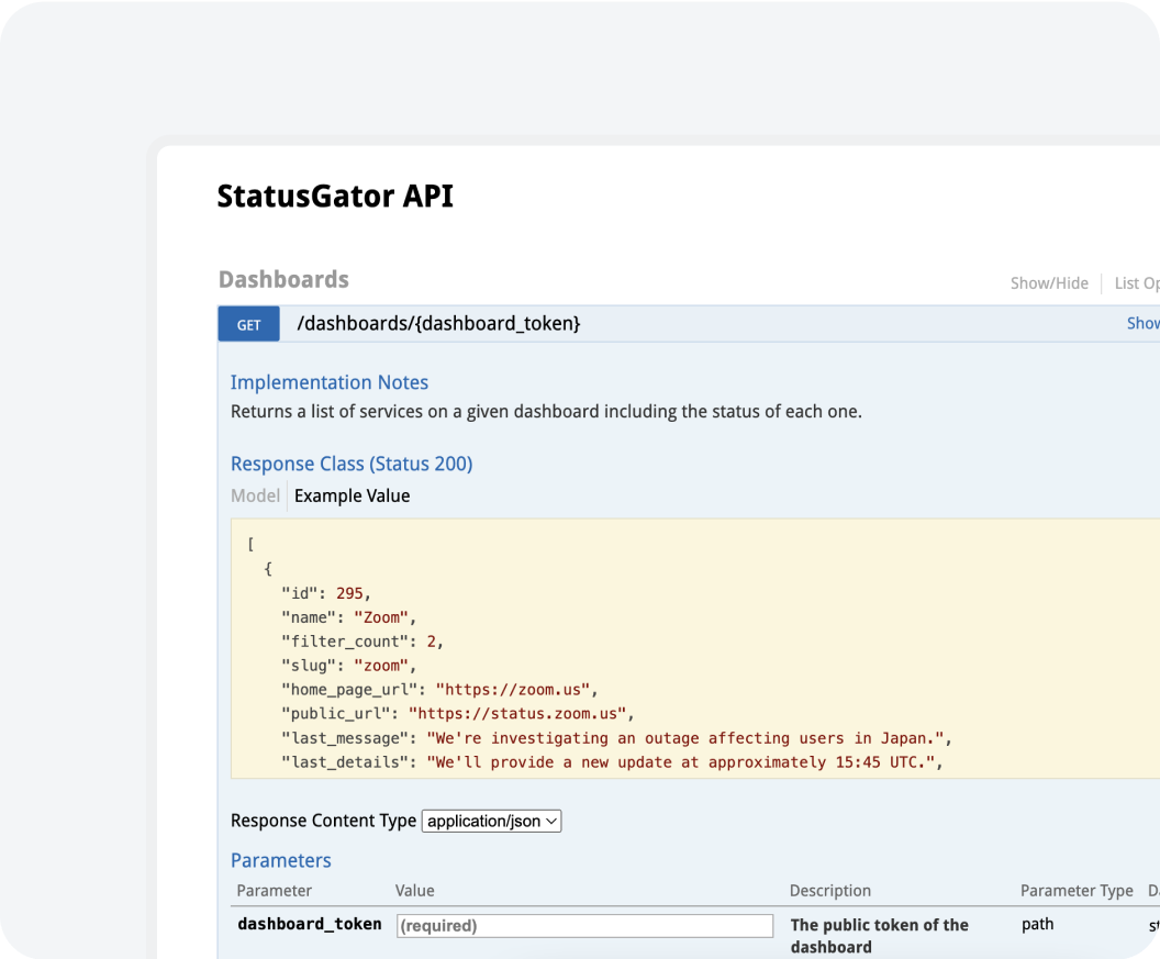 An API For Status Data