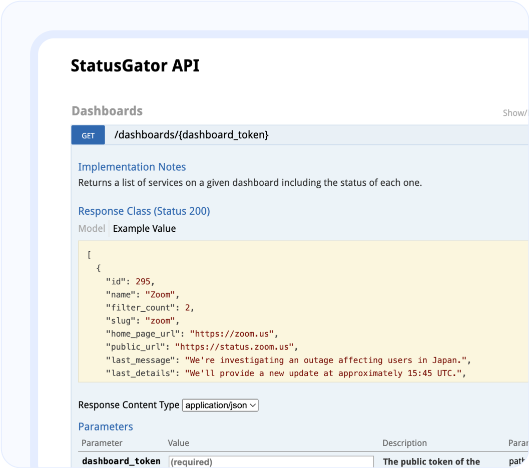 An API for status data