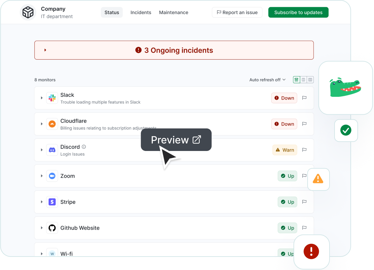 Status page aggregator