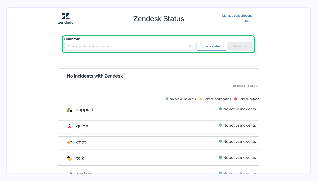 Zendesk status ingestion