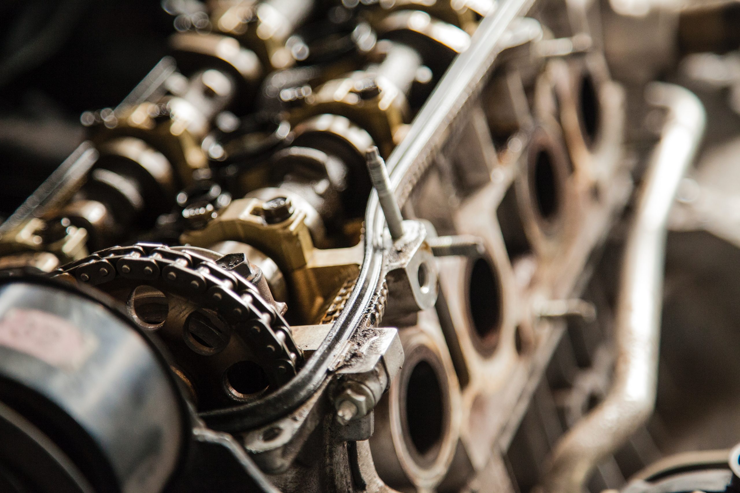 Close up of a car engine