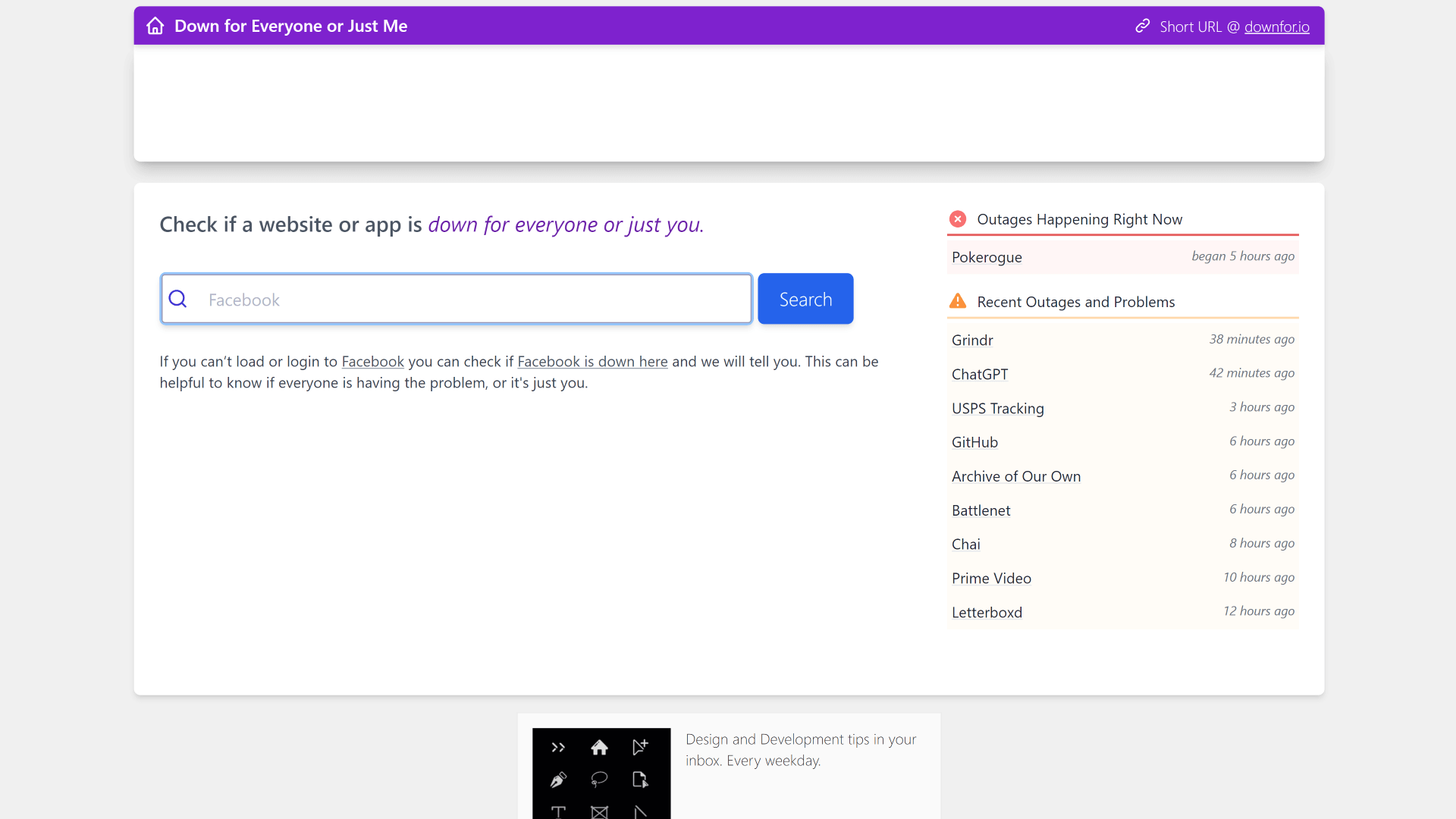 Down for Everyone or Just For Me as an alternative to Downdector