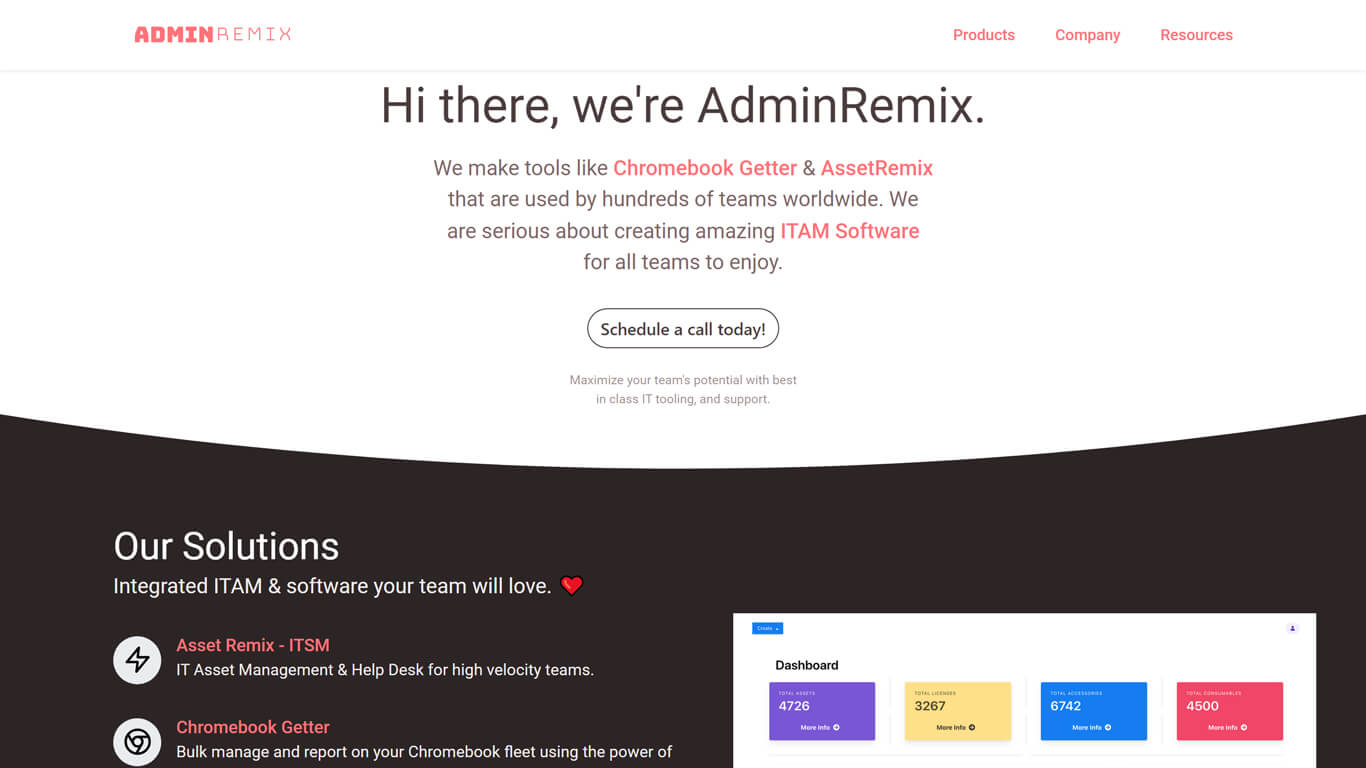 AdminRemix home page