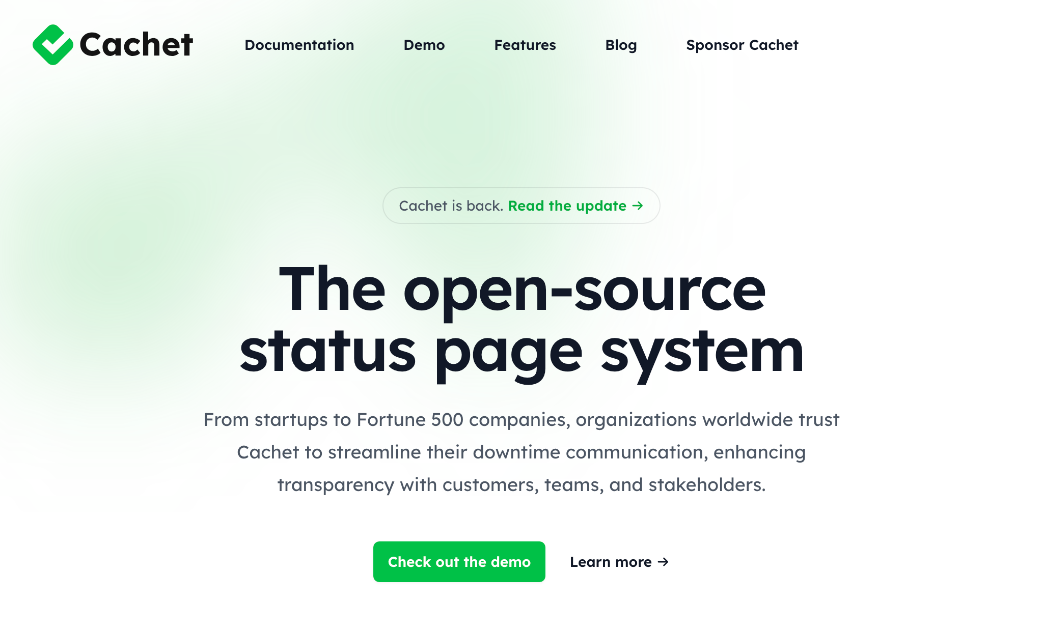 Cachet open-source status page