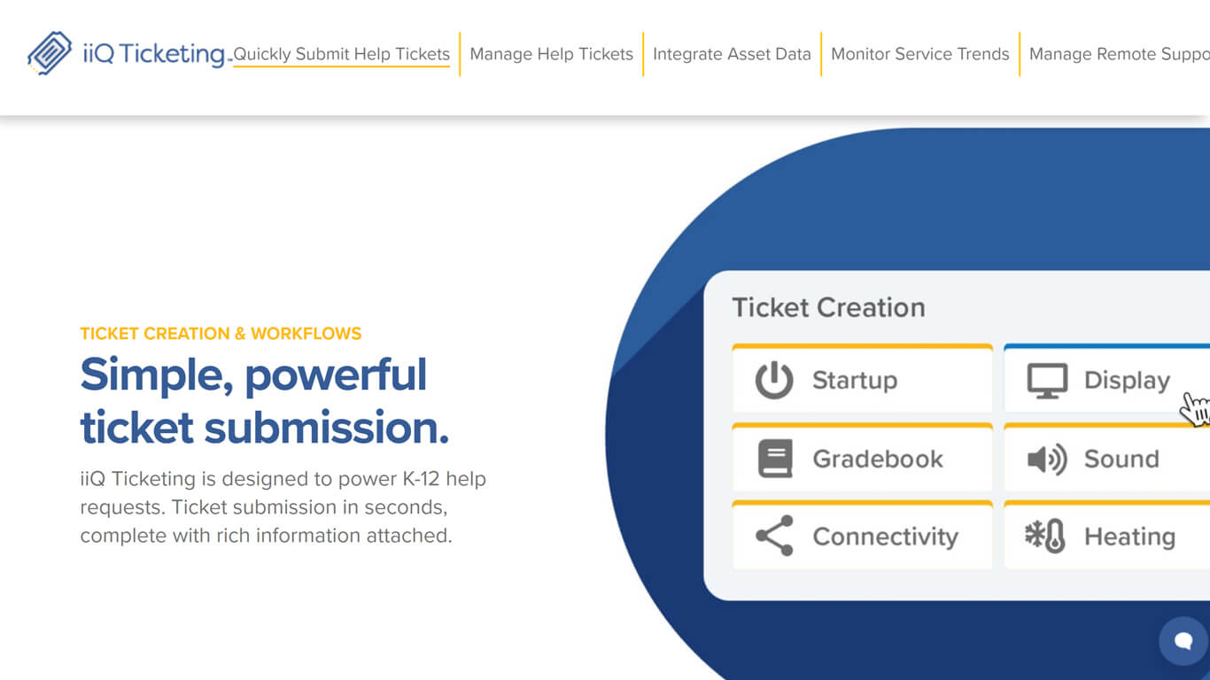 iiQ Ticketing help desk software page by Incident IQ