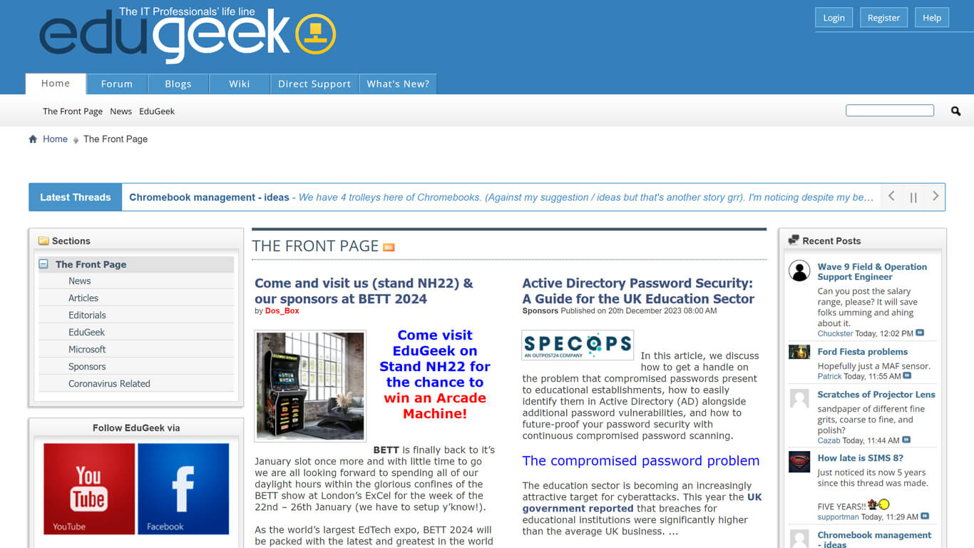  EduGeek K12 community forum for system admins