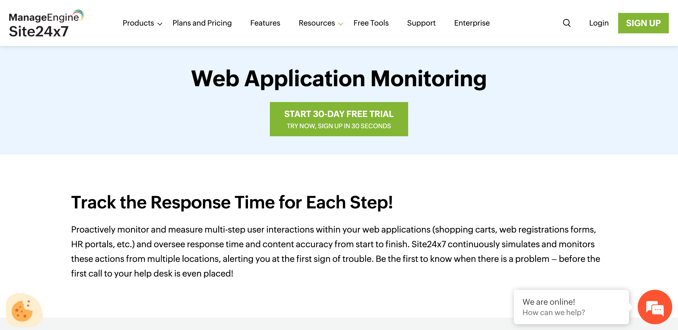 Site24x7 web application monitoring