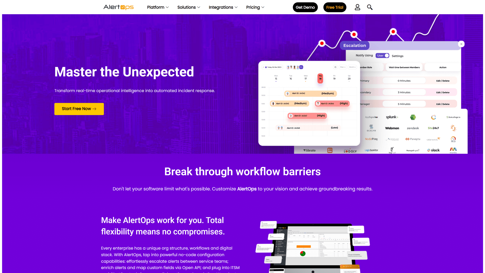 AlertOps home web page