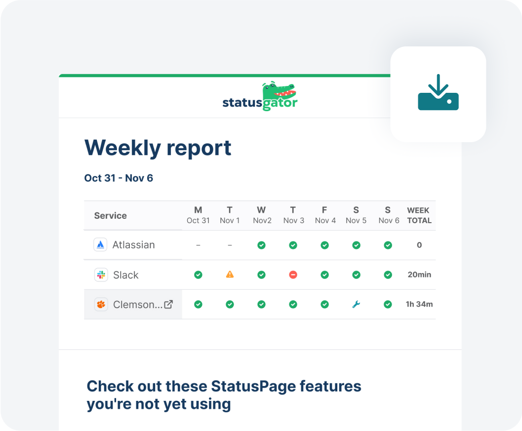 Historical Uptime of Your Vendors