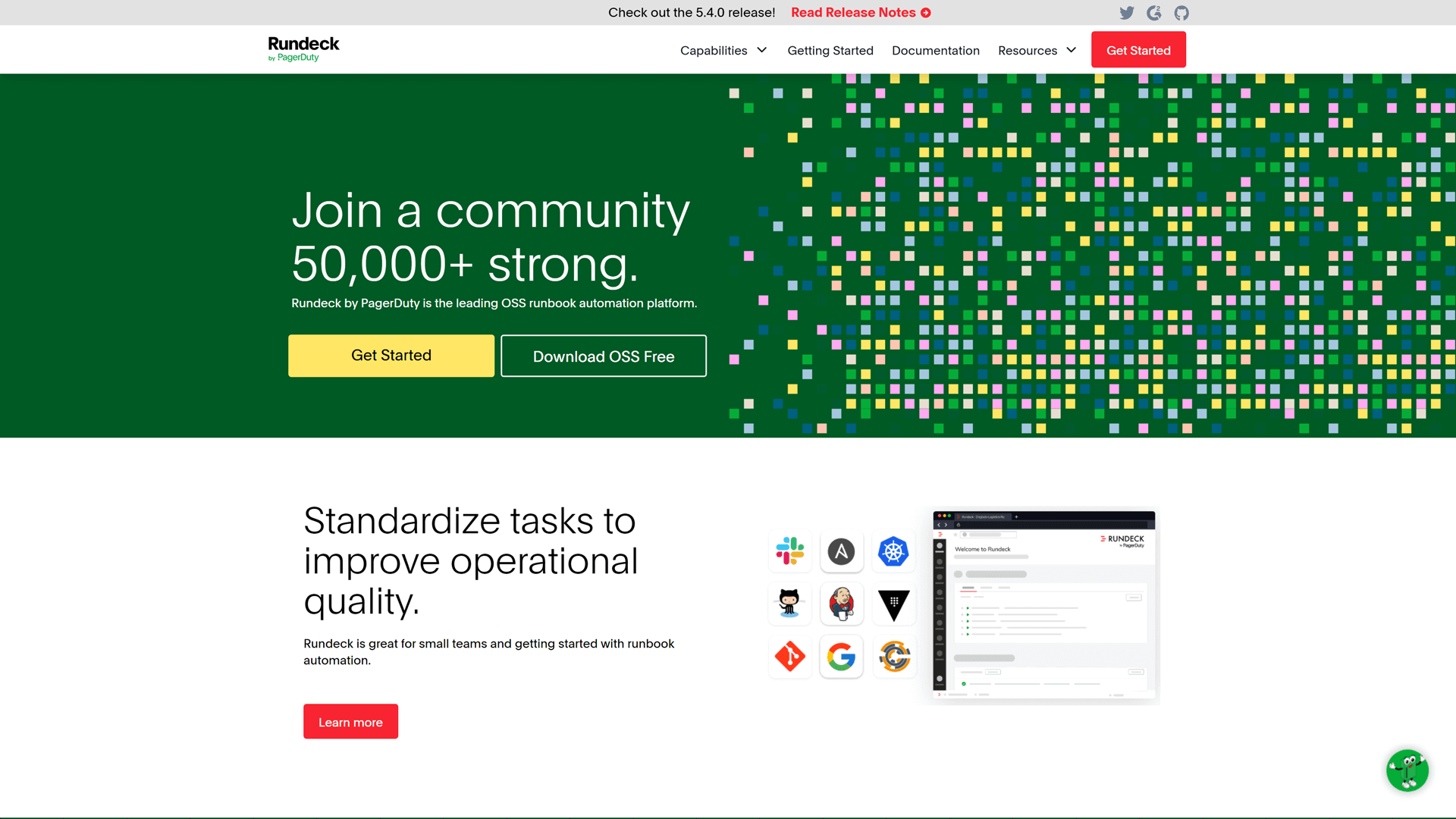 Home page of Rundeck