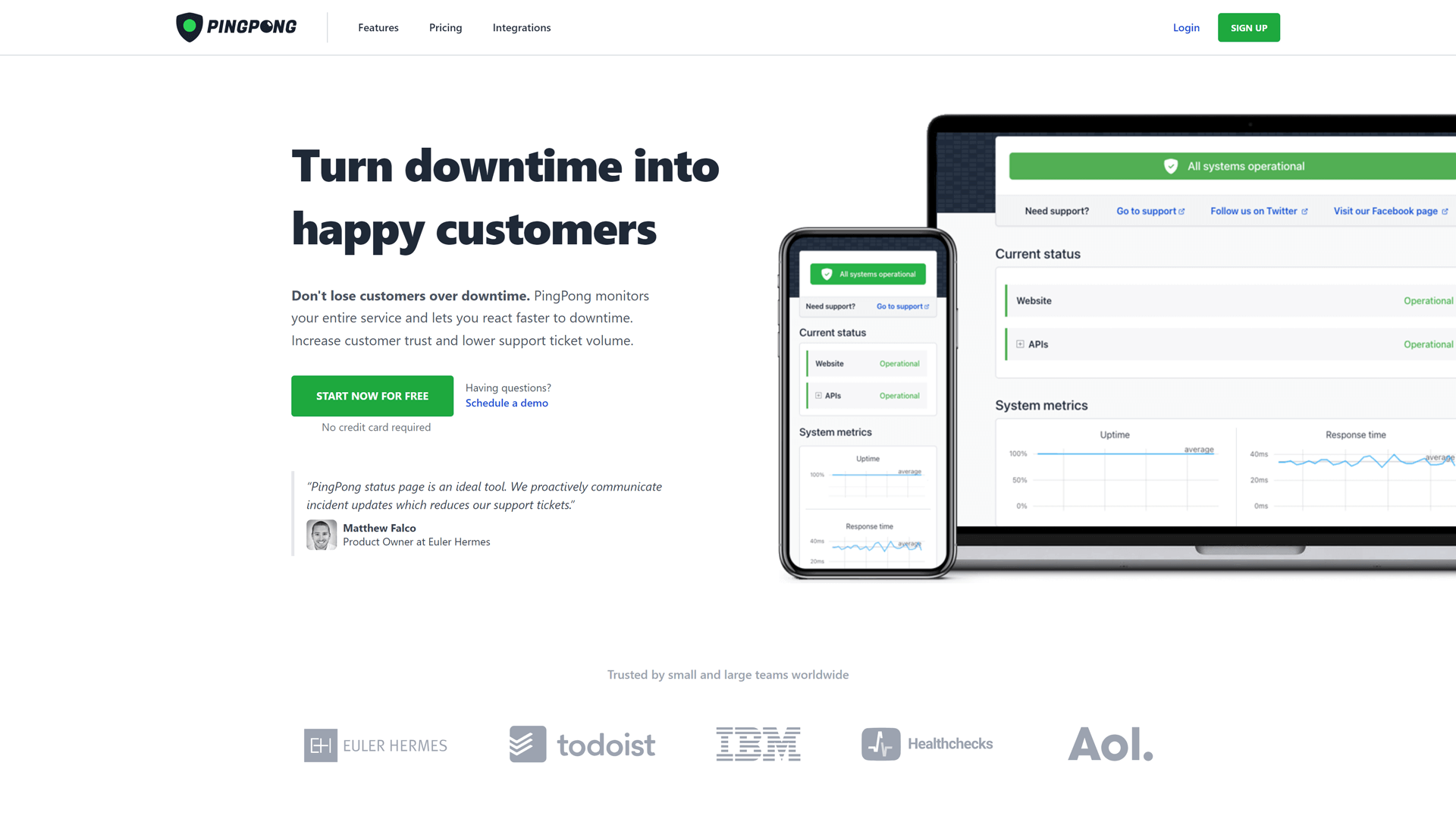Pingpong home webpage