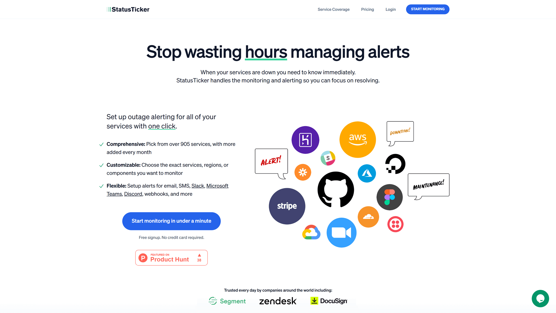 Home page of StatusTicker