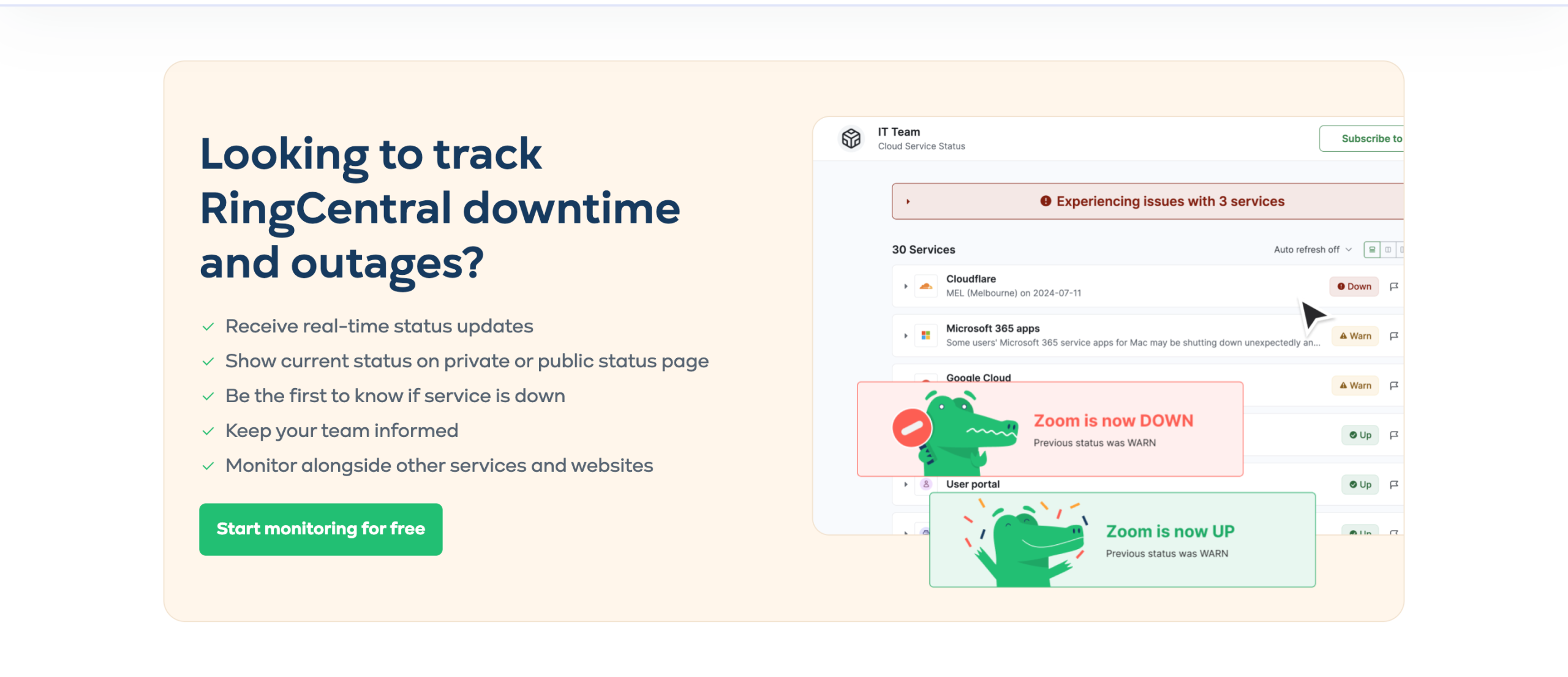 RingCentral status now