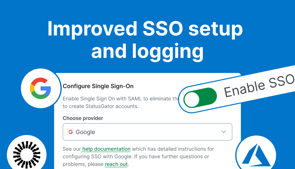 Improved SSO setup and logging