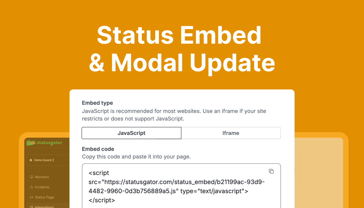 Status Modal and Status Embed update