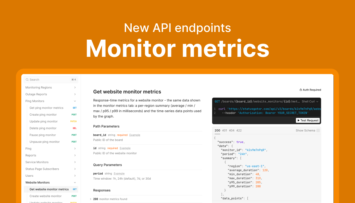 Monitor metrics now available in the v3 API